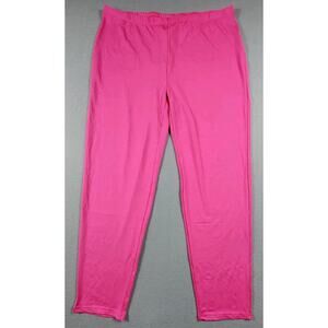 Hot Pink Elastic Waist Leggings Ankle Length Stretchy Womens Size XXL